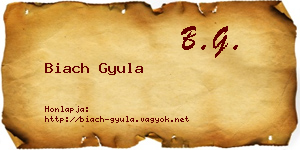Biach Gyula névjegykártya
