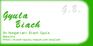 gyula biach business card